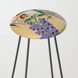Swallows and Wisteria by Ohara Koson Counter Stool