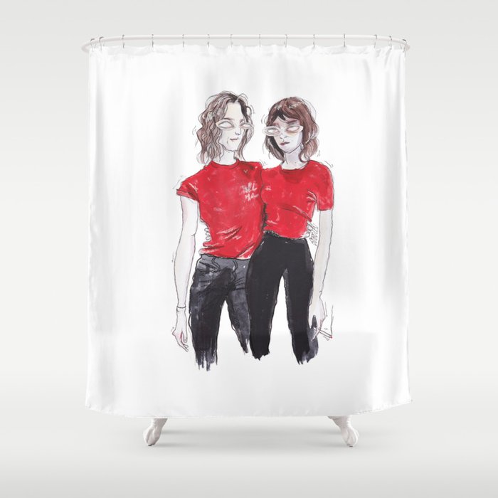 red twins Shower Curtain