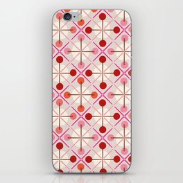 Crosses & Dots (red + pink) iPhone Skin