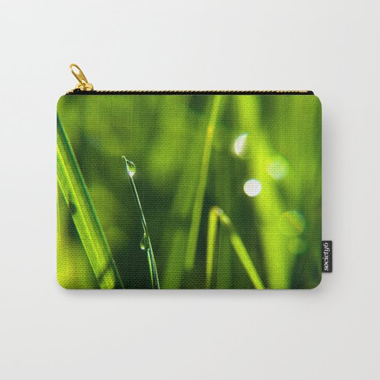 Dew on grass at early backlight Carry-All Pouch