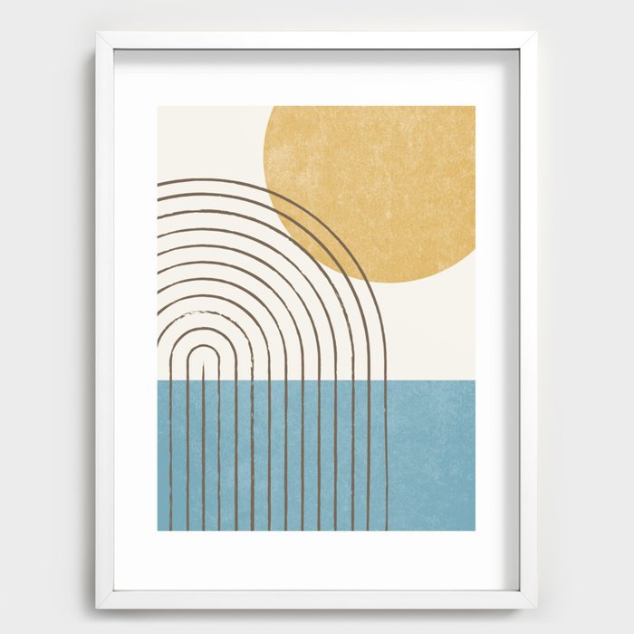 Sunny ocean Recessed Framed Print