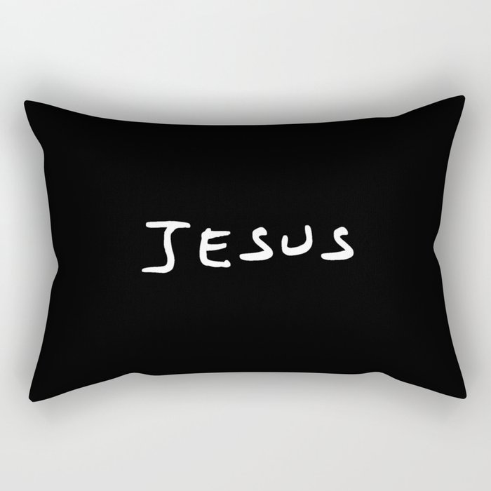 Jesus 1 black and white Rectangular Pillow