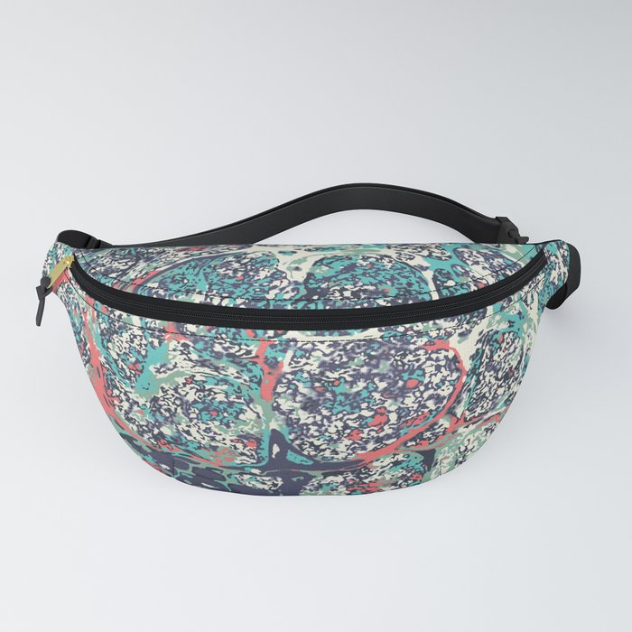 Boho marble pattern blue and siena Fanny Pack