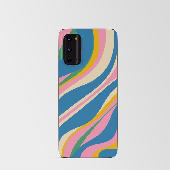 Trippy Dream Retro Pop Bright and Colourful Abstract Pattern Blue Pink Mustard Green Android Card Case