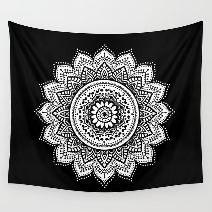 Black and white mandala tapestry online