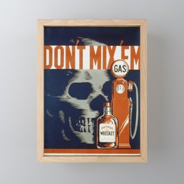 Don't mix 'em - Skull Whiskey Gas Illustration Framed Mini Art Print