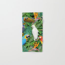 Macaw Parrots - Bird of Paradies Jungle Butterflies Hand & Bath Towel