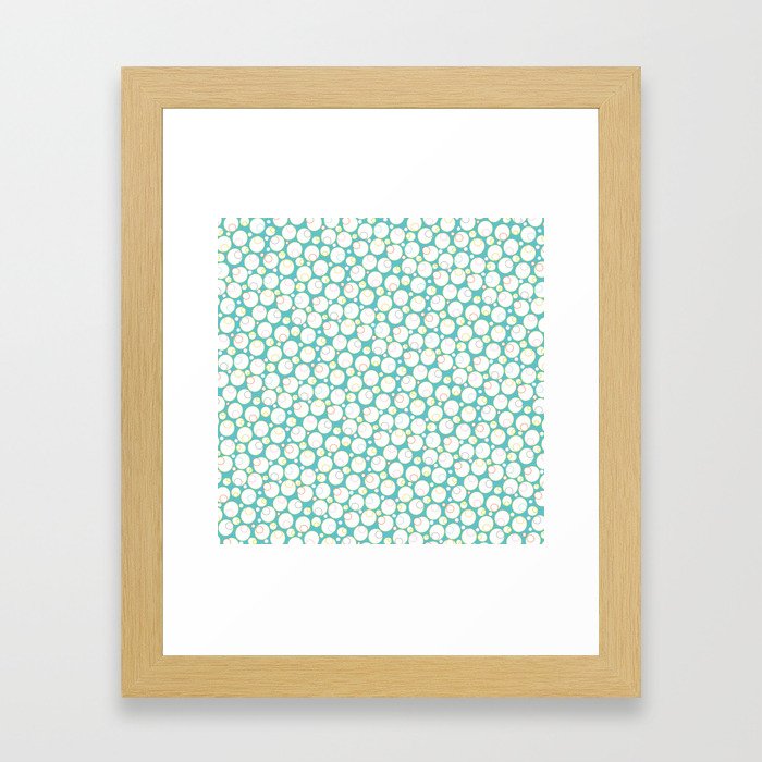 Mini Water Bubbles in Teal Framed Art Print