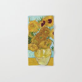 Vincent van Gogh,“ Vase with Twelve Sunflowers ” Hand & Bath Towel