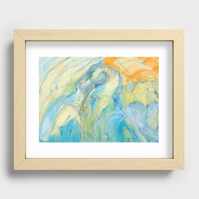 Glass Horse In Motion Recessed Framed Print