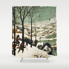 Hunters in the snow - Pieter Bruegel the Elder - 1559 Shower Curtain