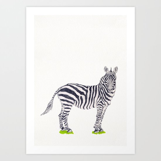 Zebra Sketch Art Print