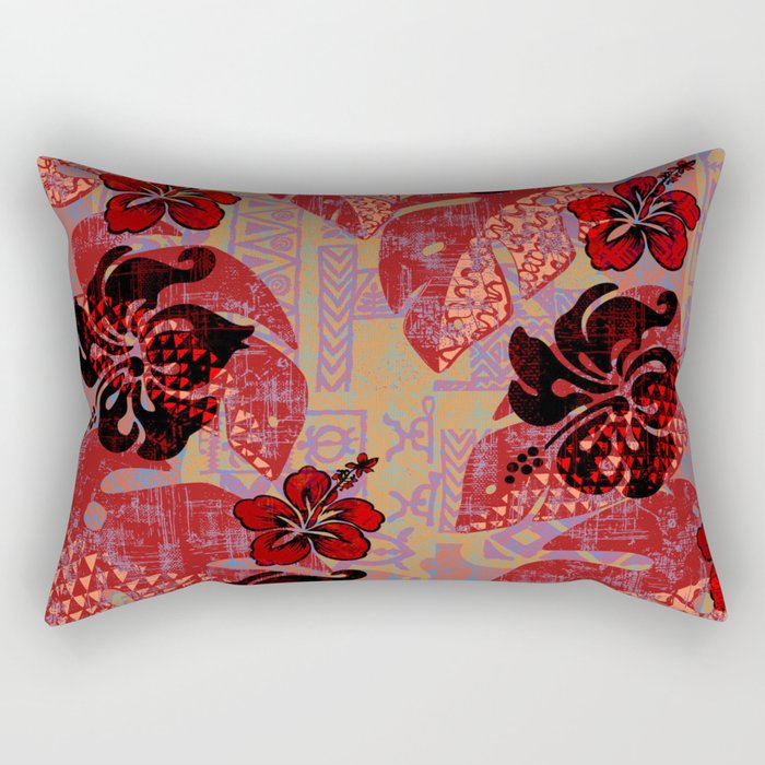 On Fire Kona Tropical Floral Rectangular Pillow