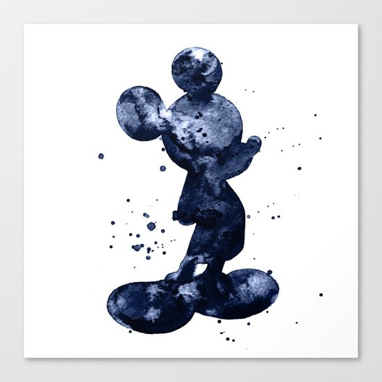 Mickey Mouse dark blue Canvas Print