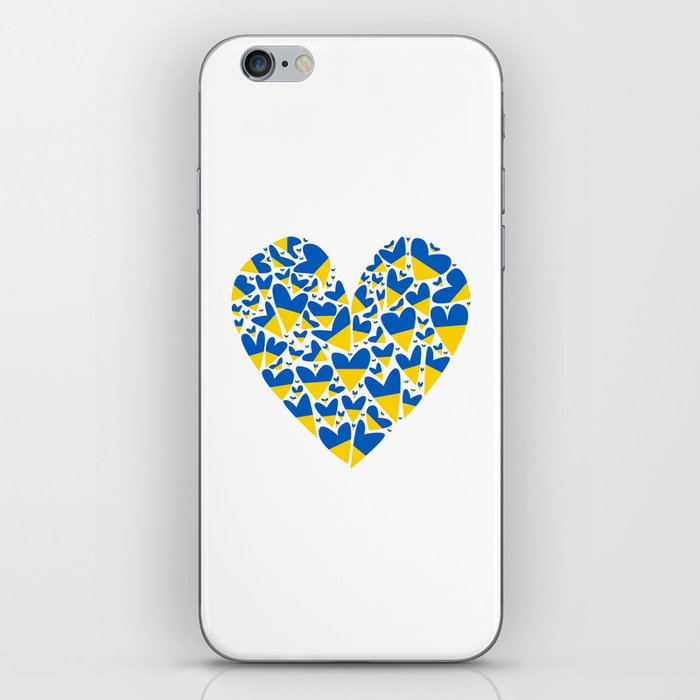 Ukraine Flag in Hearts iPhone Skin