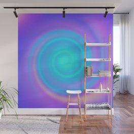 Purple Aqua Gradient Swirl Wall Mural