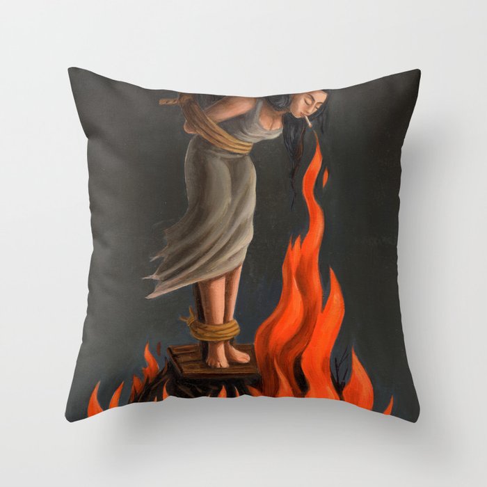 Keep Cool Oil Painting Throw Pillow