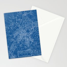 Nanjing City Map of China - Blueprint Stationery Card