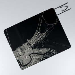 New Orleans City Map - Minimal Aesthetic Picnic Blanket