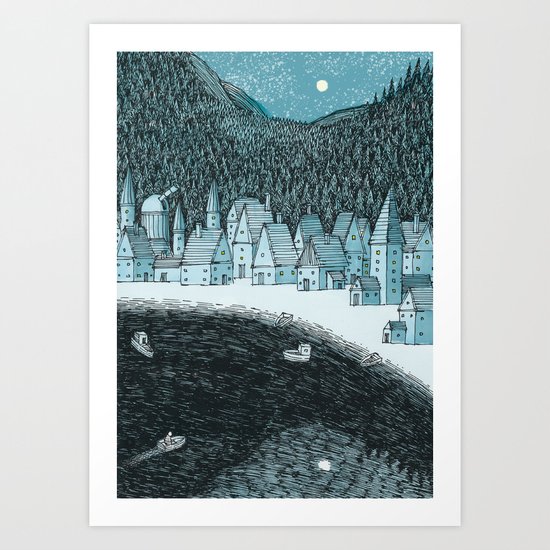 'Mountain Town' Art Print