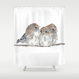 Cuddling birds Shower Curtain
