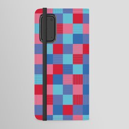 Valentine's Day Layers of Pink, Purple, & Blue Plaid Design Android Wallet Case