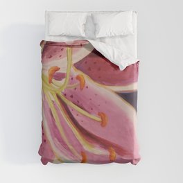 pink lily Duvet Cover