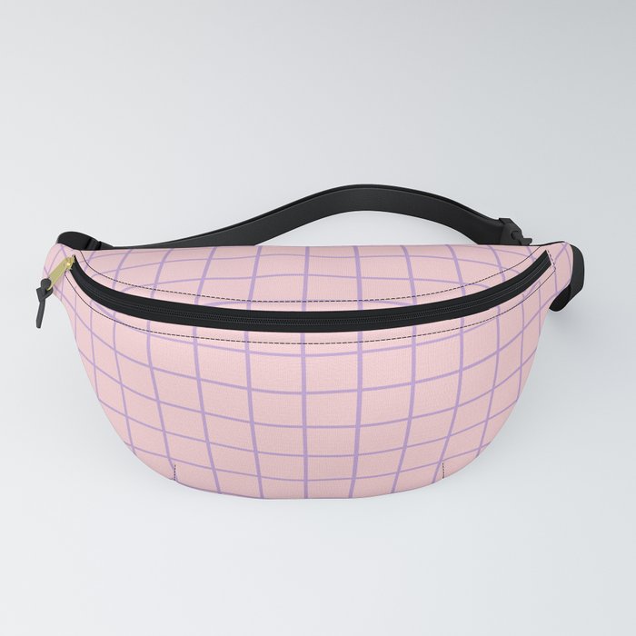 Grid Lavender and Pink Fanny Pack