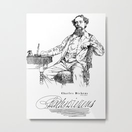 Charles Dickens-English writer-Novelist-Books Metal Print