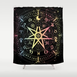 Mandala Witches runes Shower Curtain