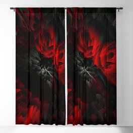 black and red rose Blackout Curtain