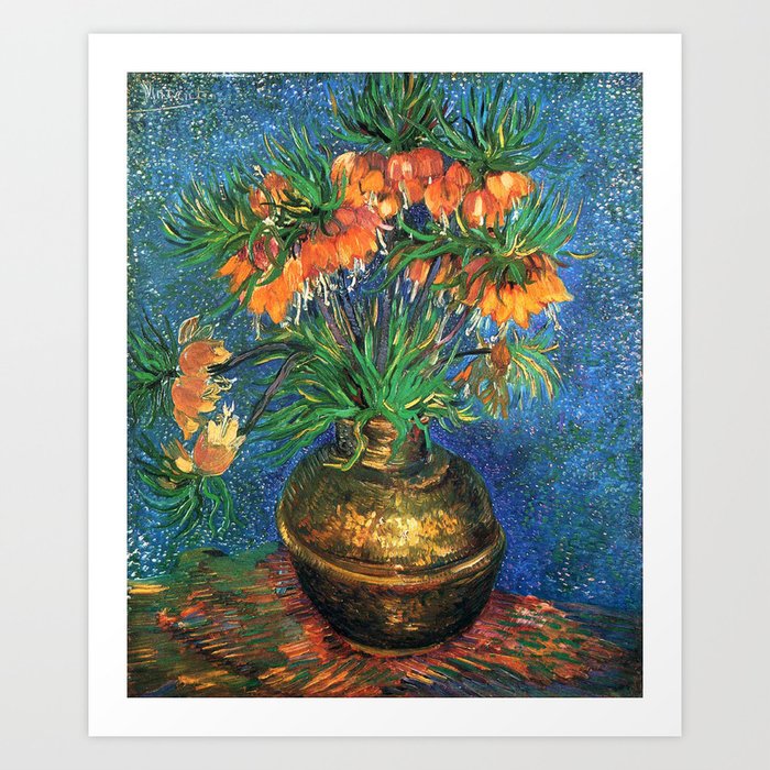 Vincent Van Gogh Frittilaries in Copper Vase 1887 Art Print