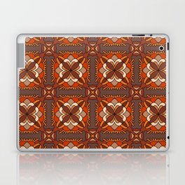 Brown Retro Floral Tiles  Laptop Skin