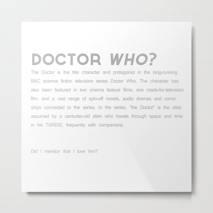 Doctor Who? Metal Print
