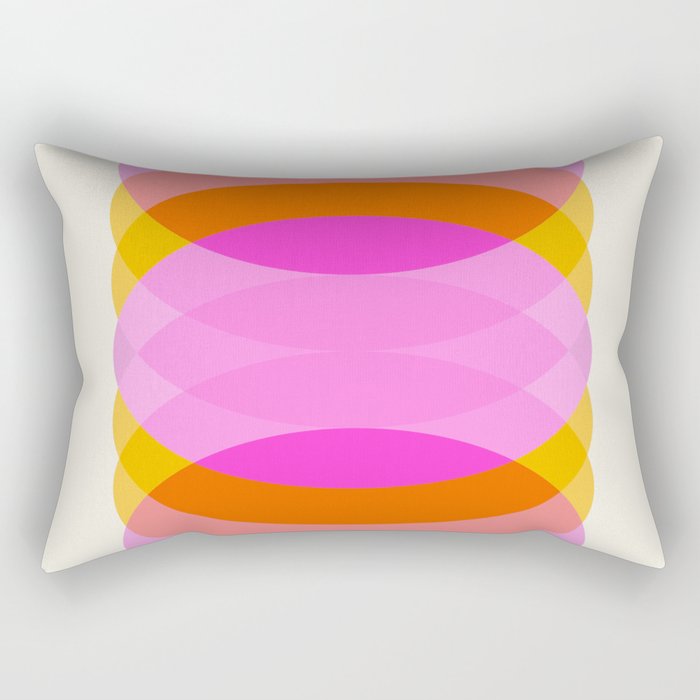 Cylinder in Pink and Orange Rectangular Pillow