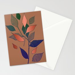 Rose Gold Jewel Tone Foliage Stationery Card