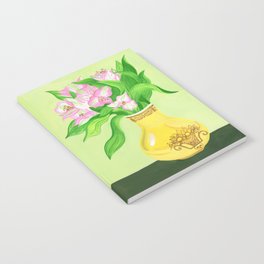 Pink and Green Flowers in Vase Notebook
