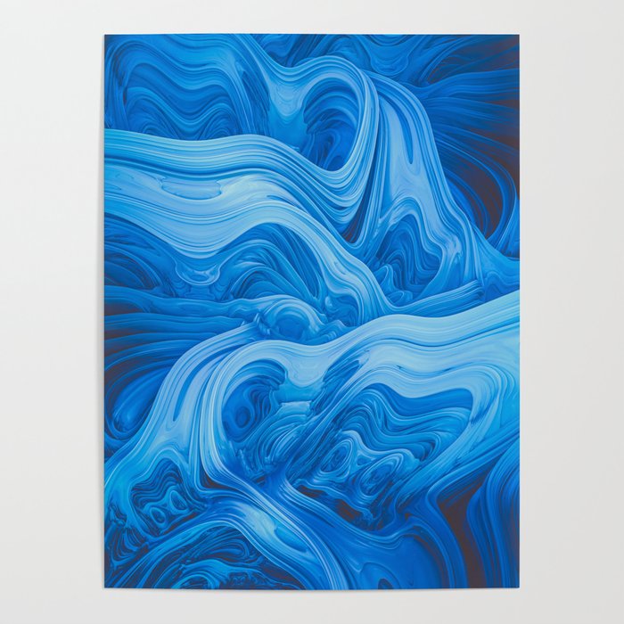 Endless Blue. Abstract Design Poster