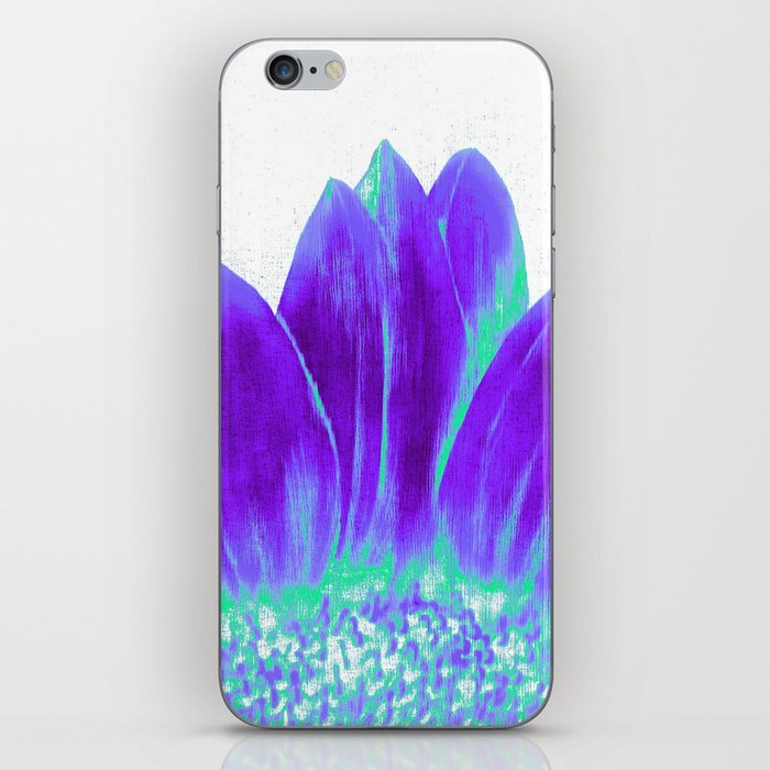 Comtemporary Sunflower : Bright Violet & Mint Green iPhone Skin