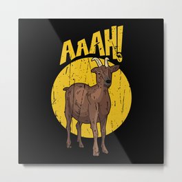 Aaah! - horned Metal Print | Animal, Goatlover, Farm, Mowinganimal, Farmer, Goats, Pet, Farming, Horned, Goat 
