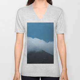 Hills Clouds Scenic Landscape 6 V Neck T Shirt