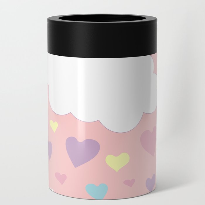 Cute Candy Cloud With Rain Of Hearts Can Cooler