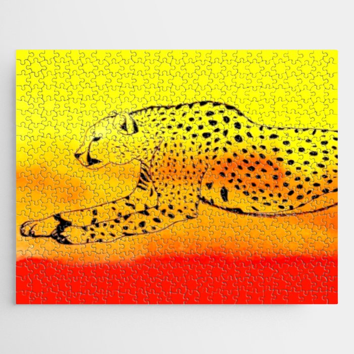 African Sunset Cheetah Jigsaw Puzzle