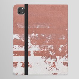Subtle - Pink and white textured abstract striped painting iPad Folio Case