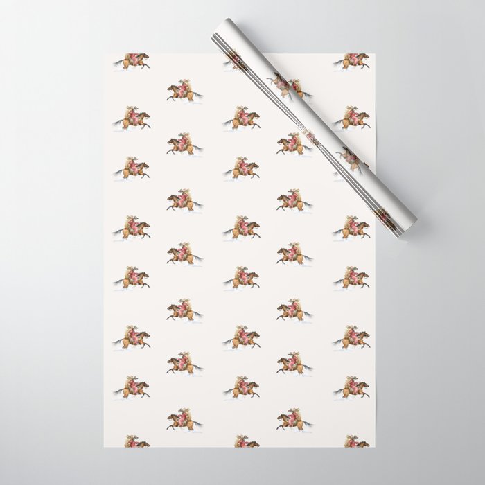 Cowboy Claus - White Wrapping Paper