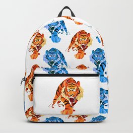 Tiger Backpack | Illustration, Zoo, Bigcats, Wildlife, Roar, Acrylic, Design, Red, Animal, Painting 