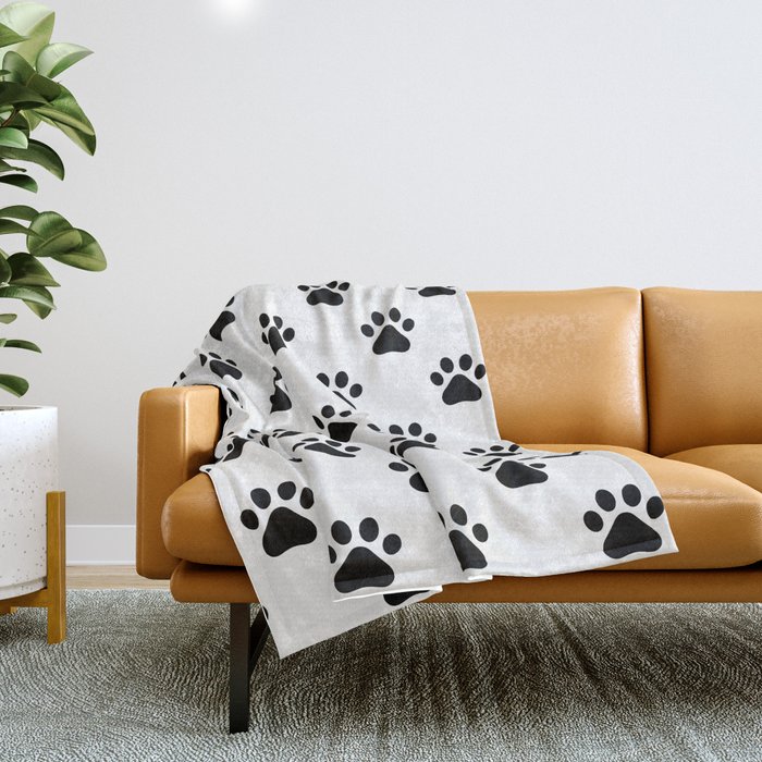 Paw print top throw blanket