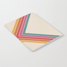 Mahana - Classic 70s Style Retro Stripes Star Notebook