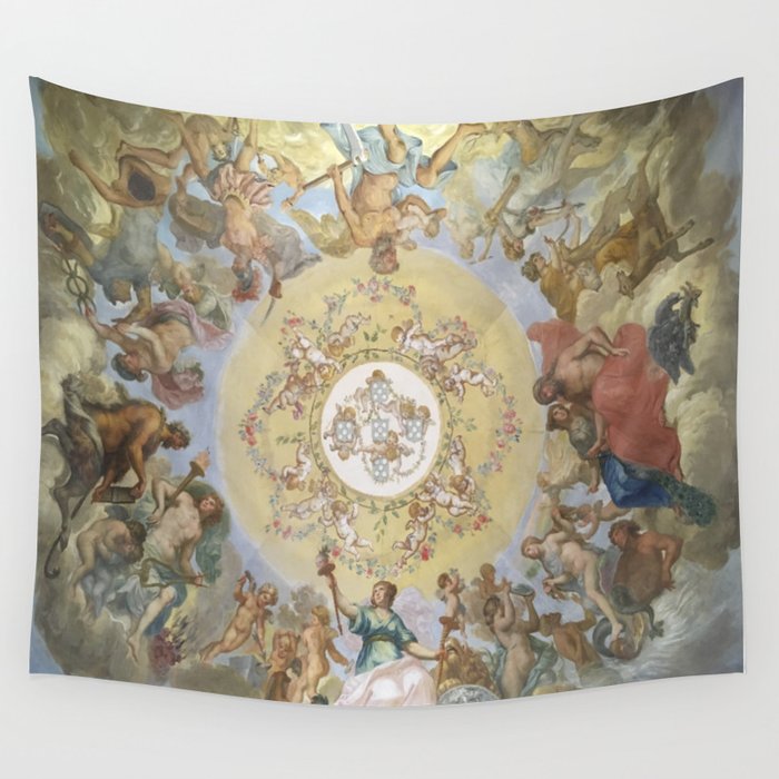 Ceiling Art Of Portuguese Royal Palace Wall Tapestry By Dantunes