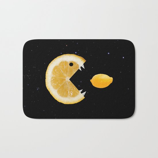 Funny Lemon Eats lemon Bath Mat